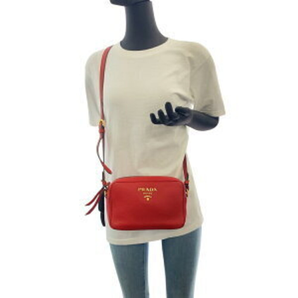 Prada leather red shoulder crossbody bag - Picture 5 of 9